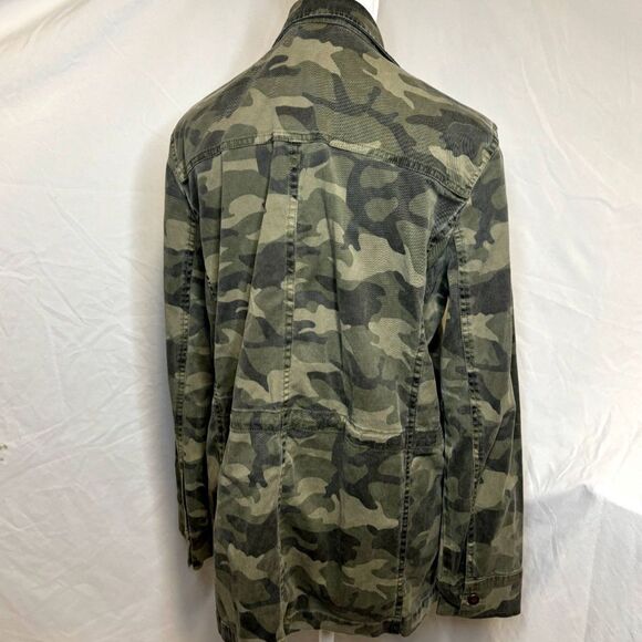 Lucky Brand Camo Button Up Zip Utility Jacket Womens Long Sleeve Collared - Picture 6 of 7